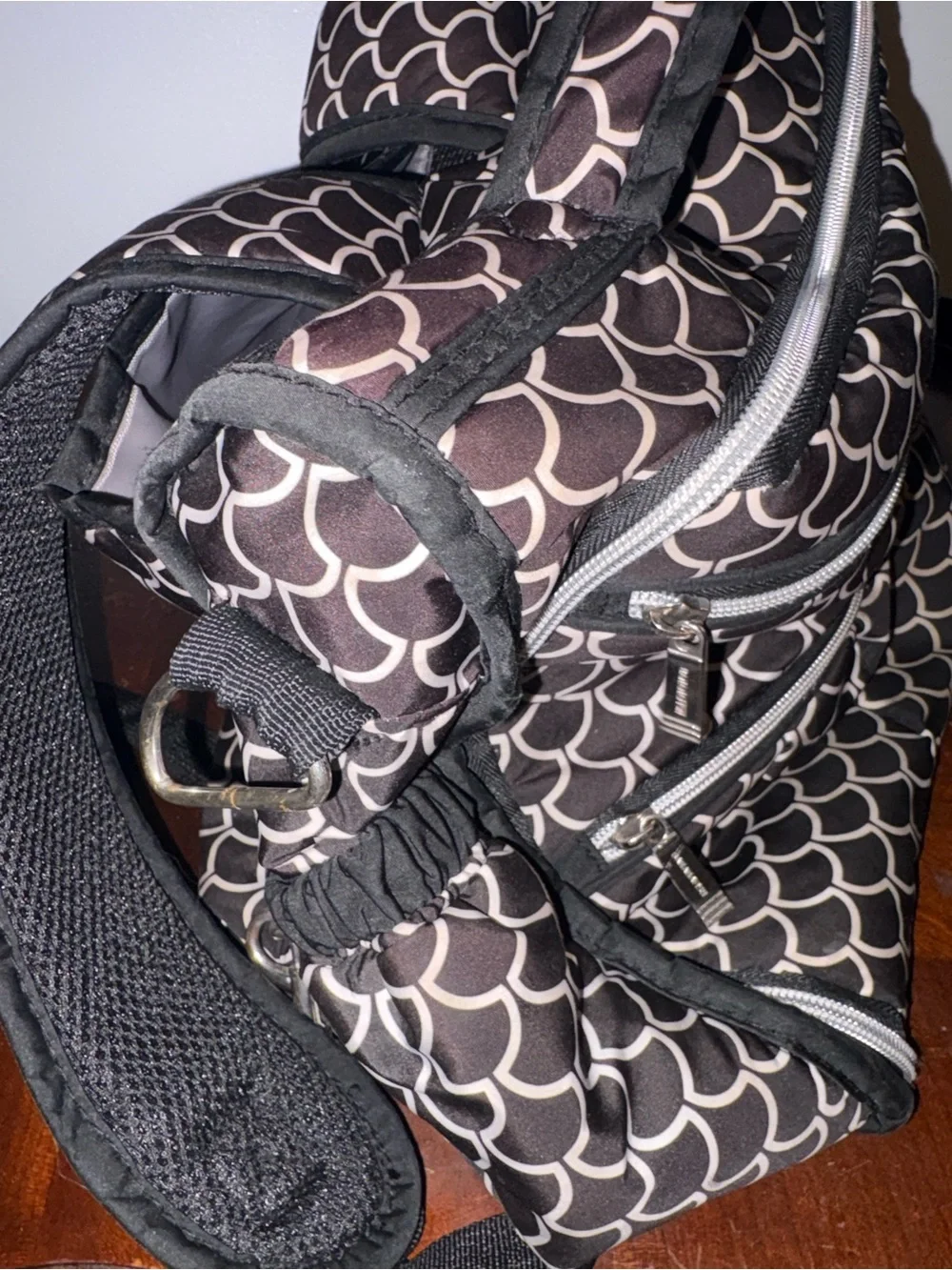 Black & White Patterned  diaper Bag